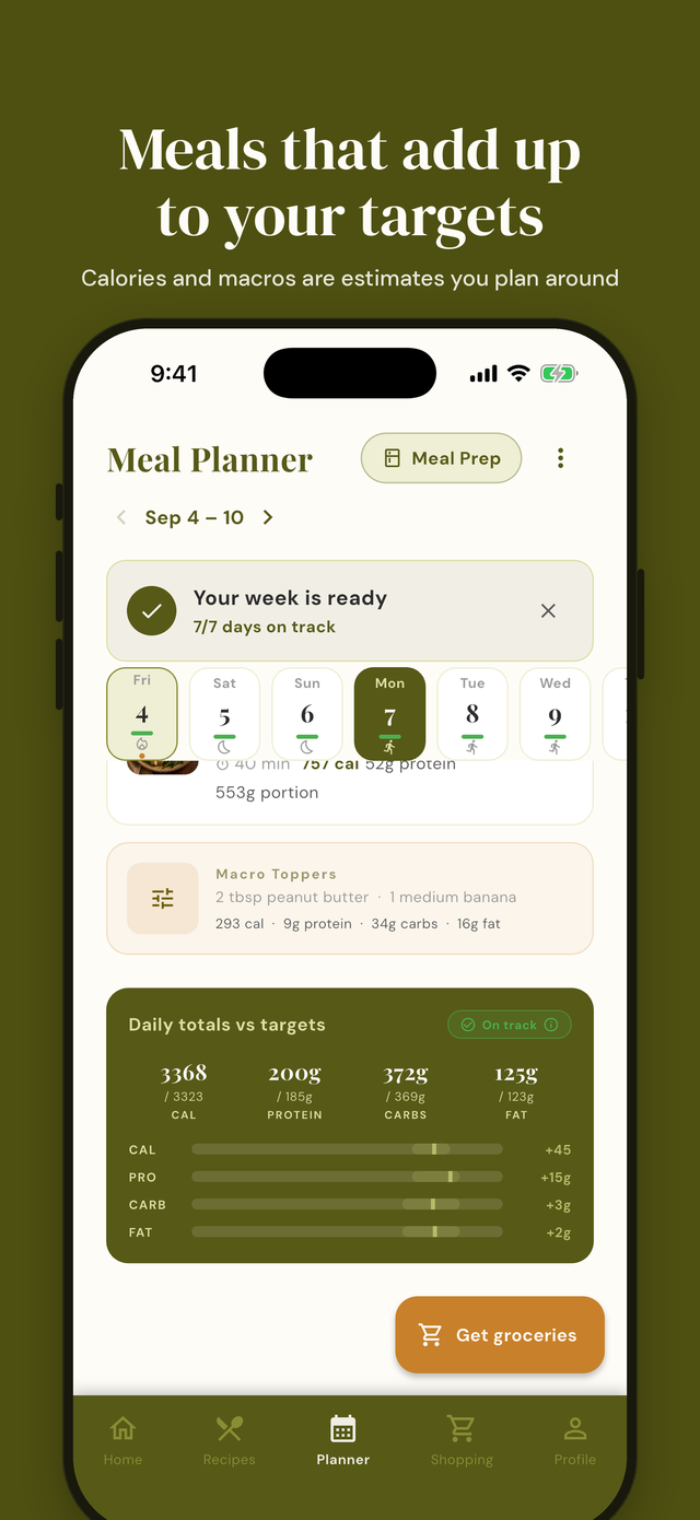 Prepwell app screenshot: Macro precision