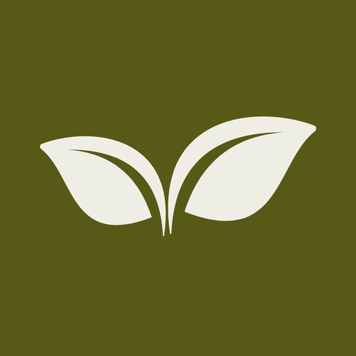 Prepwell app icon: cream two-leaf mark on an olive rounded square